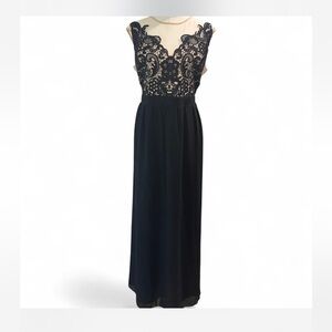 Formal Black Lace Maxi Gown